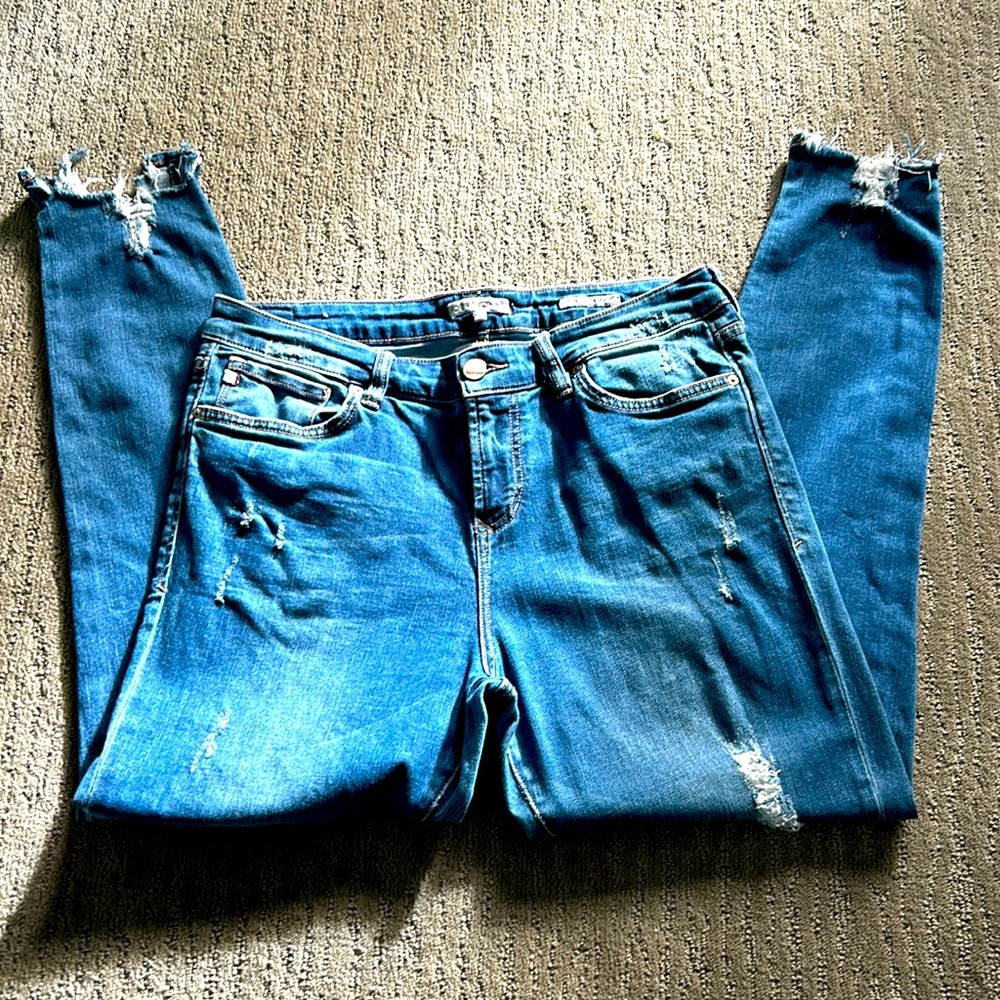 Dear John Brand Jeans Gisele style high waisted skinny jeans size 30 Medium Blue